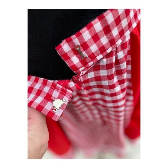 Vintage Soft Pleated Midi Circle Skirt Gingham Farmcore Prairie Sz S - Picture 3 of 12